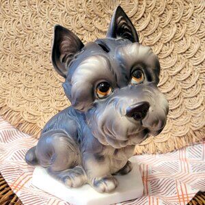 Vintage Kitschy Ceramic Scottish Terrier Figurine Bank
